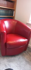 Red leather swivel for sale  STOCKPORT