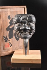 Usado, U389: Estátua japonesa de máscara de ferro escultura ornamento estatuetas, automático com caixa assinada comprar usado  Enviando para Brazil