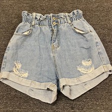 Usado, Shorts Vevelt Paperbag Denim Grunge Surf Preppy Distressed - Feminino Tamanho M Azul comprar usado  Enviando para Brazil