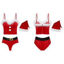 Mujer Vestido Sombrero Y Zapatos Cubiertas Set Damas Navidad Santa Disfraz segunda mano  Embacar hacia Mexico