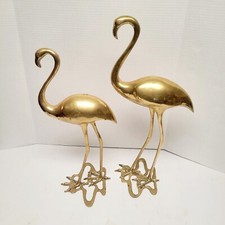 Conjunto de flamingos de latão 19” e 16” de altura não polido apenas limpo comprar usado  Enviando para Brazil
