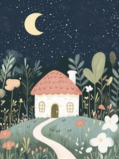 Używany, Plakat 60x80cm Wzory dla Dzieci, Dziewczynki i Chłopca - Noc na sprzedaż  PL