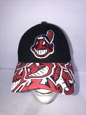 Raro Chapéu Cleveland Indians Preto Nova Era Snapback Big Wahoo Hit On Front & Bill comprar usado  Enviando para Brazil