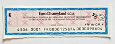 Euro Disneyland S.C.A. Cupom de papel Bearer Stock 1989 Mickey Mouse vintage comprar usado  Enviando para Brazil