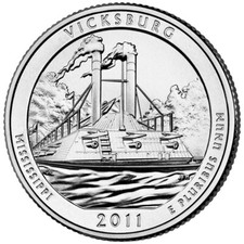 Moeda de 25 centavos 2011 D Vicksburg NP. Série ATB rolo não circulado dos EUA em perfeito estado. comprar usado  Enviando para Brazil