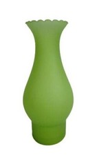 7 31/64" x 2 7/16" Vintage Vidro Verde Fosco Lâmpada Piecrust Chaminé #1 Queimadores, usado comprar usado  Enviando para Brazil