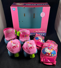 2013 SANRIO HELLO KITTY BRINQUEDO CONJUNTO DE PATINS INFANTIS COM JOELHEIRAS E COTOVELOS ROSA RARO comprar usado  Enviando para Brazil