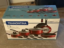 Conjunto de 13 Panelas Tramontina Simple Cooking Antiaderente - Vermelho, Nova Caixa Aberta comprar usado  Enviando para Brazil