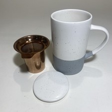 Taza de té grande Mora Ceramics con infusor de hojas sueltas y tapa de cerámica 18 oz por... segunda mano  Embacar hacia Mexico