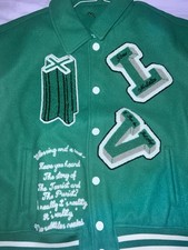 Green varsity jacket for sale  LONDON