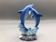 Figurka delfin żywica tworzywo niebieska ocean skała para delfinów na sprzedaż  PL