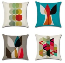 Conjunto de 4 capas de almofada 45 x 45 cm fronha geométrica colorida para sofá doméstico#, usado comprar usado  Enviando para Brazil