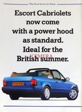 Usado, Ford ESCORT Cabriolet Motor Car ADVERT Original Vintage 1989 Impressão Anúncio 679/20 comprar usado  Enviando para Brazil