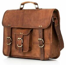 Bolsa satchel masculina couro genuíno rústico laptop mensageiro feita à mão, usado comprar usado  Enviando para Brazil