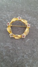 Brosche kranz gold gebraucht kaufen  Langen