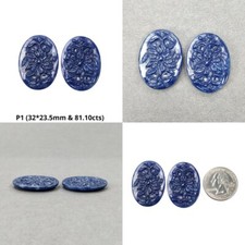 RARO! Pedra preciosa de safira azul e chocolate esculpida à mão oval, formato de almofada comprar usado  Enviando para Brazil