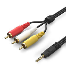 Cabo adaptador de áudio e vídeo estéreo AUX premium 2,5 mm direto para 3RCA M/M cabo AV comprar usado  Enviando para Brazil