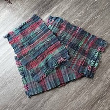 Tapete de pano Country Americana 7 peças verde borgonha 13x18" franja Natal comprar usado  Enviando para Brazil