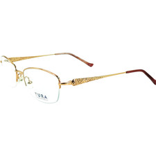 Armação de óculos Tura R906 feminina semi sem aro RGD ouro rosa 52-17 comprar usado  Enviando para Brazil