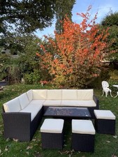 Seater black rattan for sale  SOUTHAMPTON