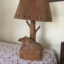 Usado, ESCULTURA EM MADEIRA VINTAGE - ANDRE DUBE - LÂMPADA ALCE - comprar usado  Enviando para Brazil