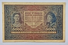Poland Banknote 5000 Polish Mark 1920 Piec Tysiecy Marek Polskich , używany na sprzedaż  Wysyłka do Poland