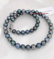 Usado, Colar de pérolas multicolorido 5A 18"10-11mm REAL preto taitiano verde vermelho azul 14K comprar usado  Enviando para Brazil