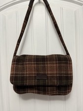 Usado, Bolsa Ralph Lauren marrom xadrez lã com acabamento em couro comprar usado  Enviando para Brazil