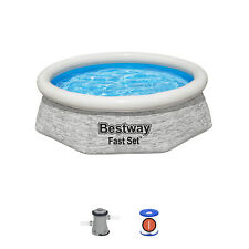 Piscina inflável redonda Bestway 8' x 24" com bomba de filtro, cinza (caixa aberta) comprar usado  Enviando para Brazil