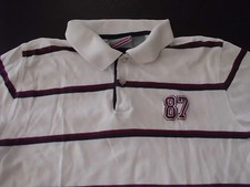 Camisa polo masculina vintage “AEROPOSTALE” # 87 S pequenas listras costuradas logotipo p/s boa comprar usado  Enviando para Brazil