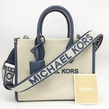 Autêntica MICHAEL KORS MK Nova Bolsa de Ombro Bolsa de Mão com Logotipo Charme Couro de Lona, usado comprar usado  Enviando para Brazil