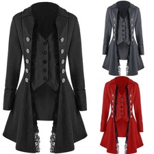 Jaqueta feminina steampunk vitoriana gótica acabamento em renda tailcoat vestido medieval comprar usado  Enviando para Brazil