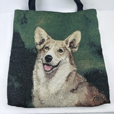 Bolsa tote vintage Linda Picken galesa Corgi poliéster malha feita nos EUA comprar usado  Enviando para Brazil