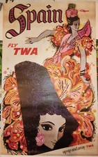 Twa spain poster for sale  New Canaan