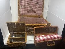 Cesta de piquenique de vime vintage - Fecho funcional - Bandeja -Colecionável comprar usado  Enviando para Brazil