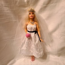 Vestido de Noiva Barbie 2009 Mattel e Acessórios Platina Cabelo Loiro Olhos Azuis, usado comprar usado  Enviando para Brazil