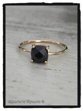 Anillo Solitario Cuadrado Circonio Negro Chapado Oro 18 Quilates Tamaños 60 comprar usado  Enviando para Brazil