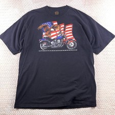 Camiseta motociclista vintage V-Twin motocicleta com águia voadora bandeira americana comprar usado  Enviando para Brazil