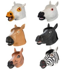 Fantasia de máscara de cavalo engraçada, cabeça cheia zebra capacete masculino feminino, máscara de cavalo de látex, usado comprar usado  Enviando para Brazil