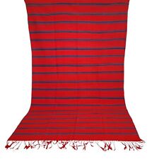Tapete Azilal Vintage Marroquino Feito à Mão Berbere Kilim Listrado Vermelho Azul Tapete Tribal comprar usado  Enviando para Brazil