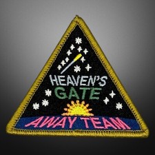 Adesivo bordado estilo vintage Heavens Gate Away Team 3" costura comprar usado  Enviando para Brazil