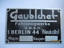 Schild typenschild gaubschat gebraucht kaufen  Deutschland