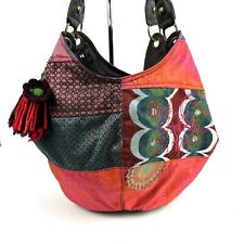 Bolsa de mão Desigual Hobo lona tapeçaria couro sintético bolsa de ombro colorida comprar usado  Enviando para Brazil