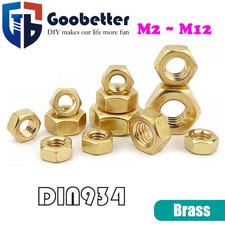 Usado, Sechskantmuttern Messing DIN 934 MS M2 M3 M4 M5 M6 M8 M10 M12 Muttern comprar usado  Enviando para Brazil