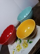Conjunto de tigela de mistura rara vintage pioneira feminina floral ninho explosão vermelho azul-petróleo amarelo  comprar usado  Enviando para Brazil