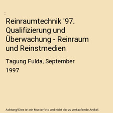 Reinraumtechnik qualifizierung gebraucht kaufen  Trebbin