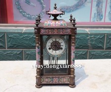 Relógio de mesa europeu retrô bronze rosa cloisonne relógio mecânico comprar usado  Enviando para Brazil