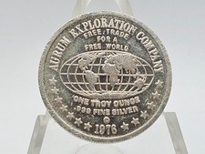 1976 1 oz .999 prata fina Monark "Aurum Exploration Company" redonda **RARO**, usado comprar usado  Enviando para Brazil