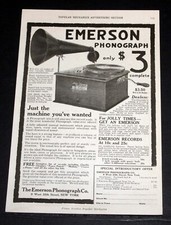 Usado, ANÚNCIO IMPRESSO DE REVISTA ANTIGA DE 1916, O FONÓGRAFO EMERSON, A MÁQUINA QUE VOCÊ QUERIA! comprar usado  Enviando para Brazil