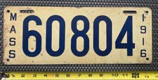 1916 massachusetts license for sale  The Plains